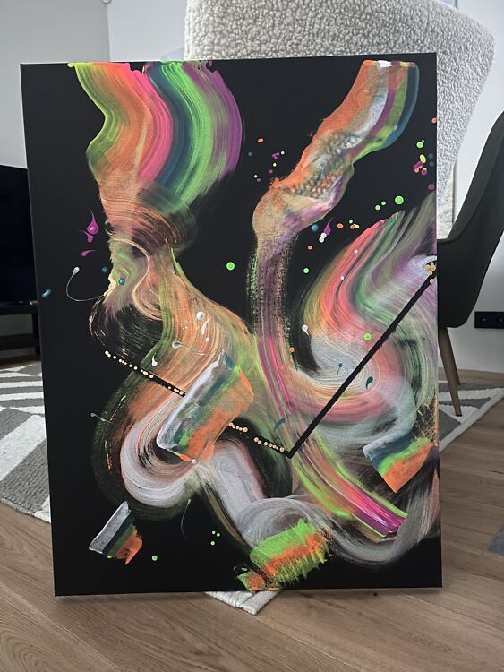 Neoon värvidega efektne akrüülmaal Party – 50×70 cm – 49 eur